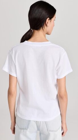 perfectwhitetee Women's Hendrix Cotton Boxy V Neck Tee in Saudi Arabia