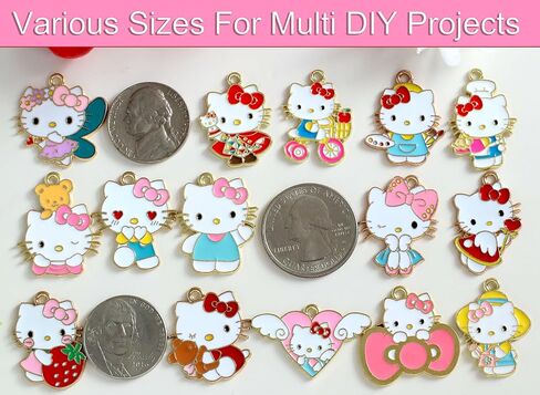 36 قطعة من سحر القطط المينا من Anjulery لصنع المجوهرات - سحر كيتي لطيف للأساور والقلائد والأقراط والمعلقات وسلاسل المفاتيح والحرف اليدوية (36 قطعة Cat-F) in Kuwait