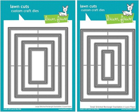 Lawn Fawn Stitched Stackables - Large and Small Rectangles - 2 Item Set in Saudi Arabia