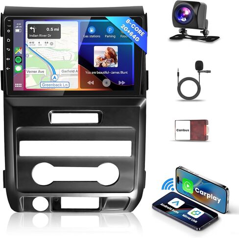 8 Core 2G+64G Android Car Stereo for Ford F150 2009-2012 with Wireless CarPlay Android Auto Mirrorlink, Podofo 9" Touch Screen Bluetooth Radio with GPS FM/RDS WiFi DSP Backup Camera in Saudi Arabia