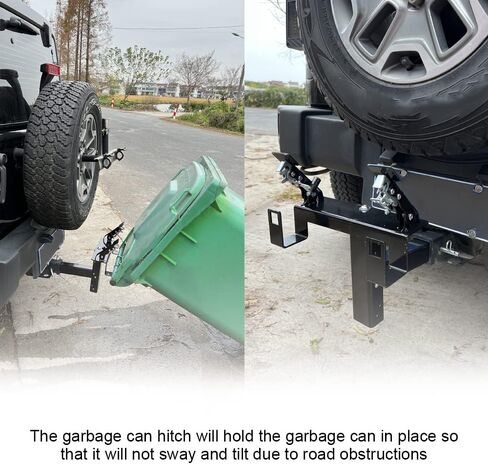 ELITEWILL 2 بوصة وصلة ربط مقطورة سحب القمامة، ناقل سلة المهملات مناسب للشاحنة/السيارات/عربة الجولف/ATV/مقطورة مع جهاز استقبال وصلة 2 بوصة in Kuwait