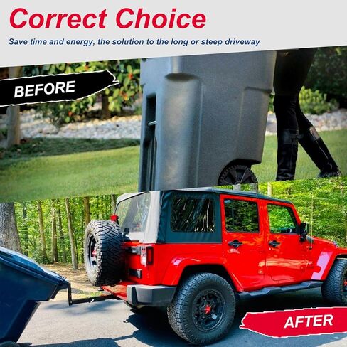 ELITEWILL 2 بوصة وصلة ربط مقطورة سحب القمامة، ناقل سلة المهملات مناسب للشاحنة/السيارات/عربة الجولف/ATV/مقطورة مع جهاز استقبال وصلة 2 بوصة in Kuwait