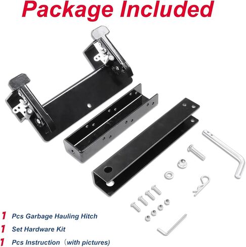 ELITEWILL 2 بوصة وصلة ربط مقطورة سحب القمامة، ناقل سلة المهملات مناسب للشاحنة/السيارات/عربة الجولف/ATV/مقطورة مع جهاز استقبال وصلة 2 بوصة in Kuwait