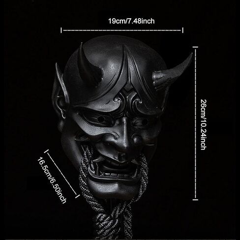 قناع الساموراي أوني، قناع لاتكس ياباني للحفلات التنكرية، غطاء وجه شبح شيطان رعب، غطاء رأس مطاطي ناعم، قناع وجه شبح لزي الهالوين، دعائم أداء المسرح in Kuwait