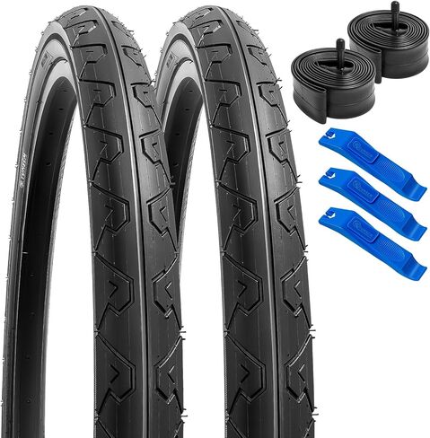 YUNSCM 26" Bike Tires 26x2.10/54-559 and 26" Bike Tubes Schrader Valve with 2 Rim Strips Compatible with 26 x 2.0 26 x 2.10 26 x 2.125 26 x 2.20 Bike Bicycle Tires and Tubes (P-1087) in Saudi Arabia
