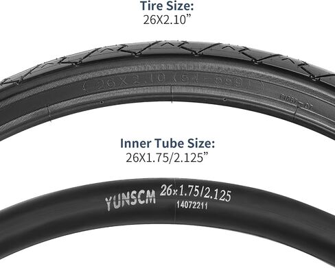 YUNSCM 26" Bike Tires 26x2.10/54-559 and 26" Bike Tubes Schrader Valve with 2 Rim Strips Compatible with 26 x 2.0 26 x 2.10 26 x 2.125 26 x 2.20 Bike Bicycle Tires and Tubes (P-1087) in Saudi Arabia