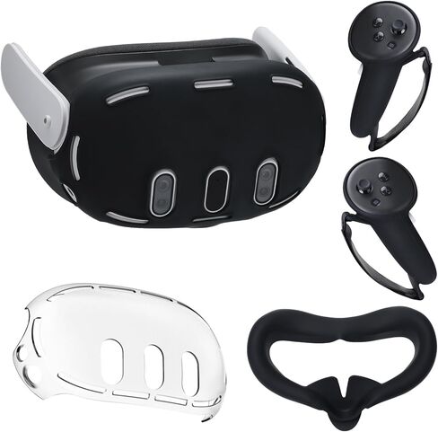 Silicone Cover Compatible with Meta Quest 3, VR Silicone Cover Accessories for Meta Quest 3 Waterproof Silicone Face Cover, Controller Grip Cover, VR Shell Cover, Accessories for Quest 3 in Kuwait