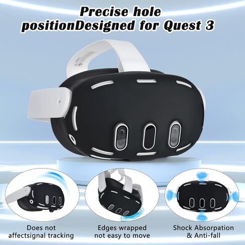 Silicone Cover Compatible with Meta Quest 3, VR Silicone Cover Accessories for Meta Quest 3 Waterproof Silicone Face Cover, Controller Grip Cover, VR Shell Cover, Accessories for Quest 3 in Kuwait