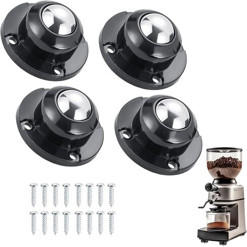 AMGSH Self Adhesive Caster Wheels - 1 inch Mini Paste Swivel Appliance Wheels - Low Profile, Smooth 360 Degree Rotation Roller - Ideal for Small Appliances (Nylon Ball, 4) in Saudi Arabia