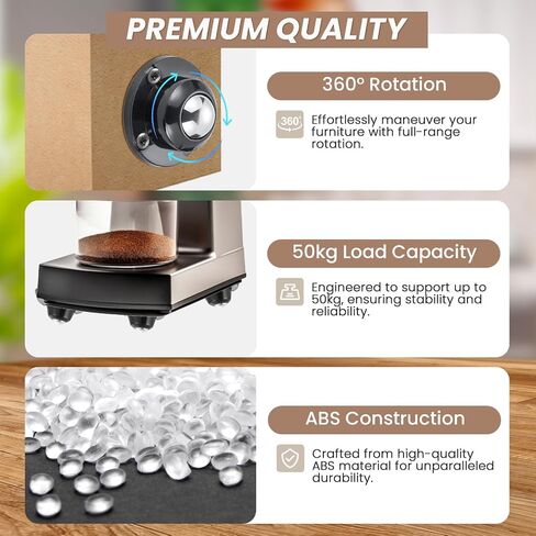 AMGSH Self Adhesive Caster Wheels - 1 inch Mini Paste Swivel Appliance Wheels - Low Profile, Smooth 360 Degree Rotation Roller - Ideal for Small Appliances (Nylon Ball, 4) in Saudi Arabia