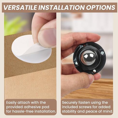 AMGSH Self Adhesive Caster Wheels - 1 inch Mini Paste Swivel Appliance Wheels - Low Profile, Smooth 360 Degree Rotation Roller - Ideal for Small Appliances (Nylon Ball, 4) in Saudi Arabia