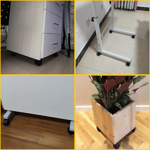 4 قطع من عجلات الأثاث مقاس 2 بوصة، وعجلات لوحة دوارة من البلاستيك النايلون، وعجلات عربة بديلة، وعجلات محمل كروي دوارة بلوحة علوية معدنية مع دوران 360 درجة، سعة تحميل إجمالية 340 رطلاً in Kuwait