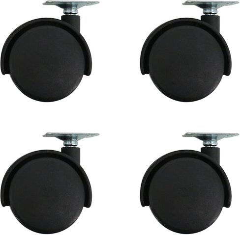 4 قطع من عجلات الأثاث مقاس 2 بوصة، وعجلات لوحة دوارة من البلاستيك النايلون، وعجلات عربة بديلة، وعجلات محمل كروي دوارة بلوحة علوية معدنية مع دوران 360 درجة، سعة تحميل إجمالية 340 رطلاً in Kuwait
