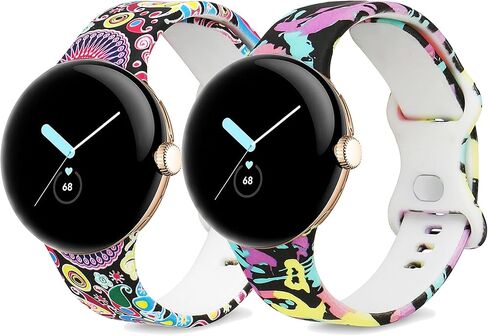 honecumi Replacement for Google Pixel Watch Band/Google Pixel 2 Watch Bands for Women Silicone Sport Watch Strap Wristband Bracelets for Google Pixel Smartwatch Men Colorful Bands Accessories, S/L in Kuwait