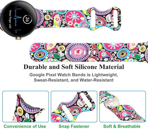 honecumi Replacement for Google Pixel Watch Band/Google Pixel 2 Watch Bands for Women Silicone Sport Watch Strap Wristband Bracelets for Google Pixel Smartwatch Men Colorful Bands Accessories, S/L in Kuwait
