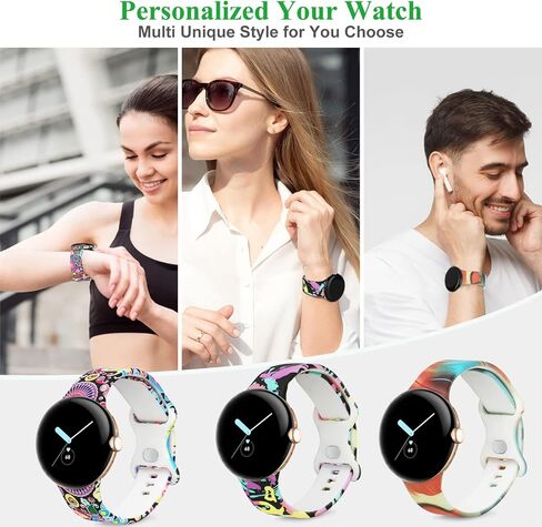 honecumi Replacement for Google Pixel Watch Band/Google Pixel 2 Watch Bands for Women Silicone Sport Watch Strap Wristband Bracelets for Google Pixel Smartwatch Men Colorful Bands Accessories, S/L in Kuwait