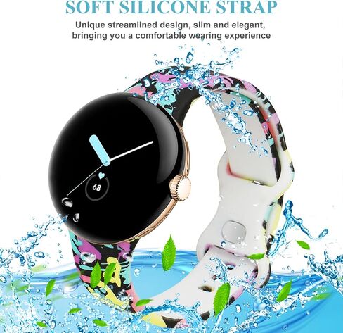 honecumi Replacement for Google Pixel Watch Band/Google Pixel 2 Watch Bands for Women Silicone Sport Watch Strap Wristband Bracelets for Google Pixel Smartwatch Men Colorful Bands Accessories, S/L in Kuwait