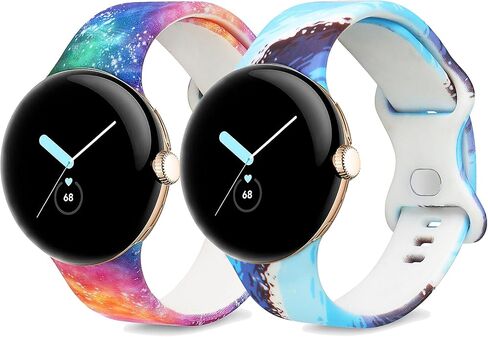 honecumi Replacement for Google Pixel Watch Band/Google Pixel 2 Watch Bands for Women Silicone Sport Watch Strap Wristband Bracelets for Google Pixel Smartwatch Men Colorful Bands Accessories, S/L in Kuwait