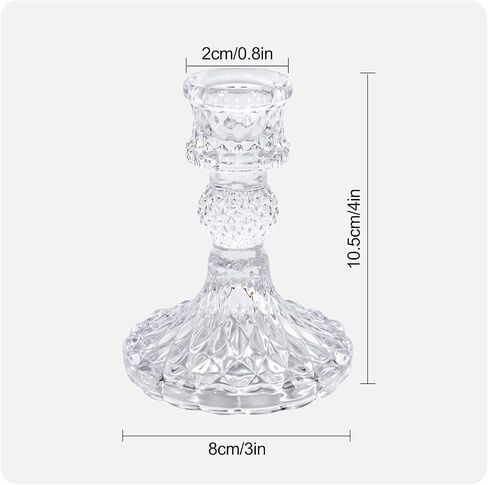 Glass Candle Holder Set of 3,Clear Candlestick Holder for Table Centerpiece,Taper Candle Holder for Wedding, Party and Festival Decoration in Saudi Arabia