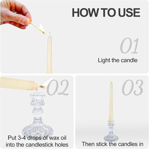 Glass Candle Holder Set of 3,Clear Candlestick Holder for Table Centerpiece,Taper Candle Holder for Wedding, Party and Festival Decoration in Saudi Arabia
