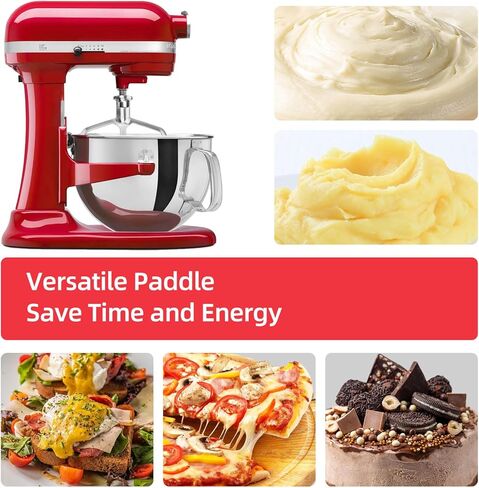 مضرب مسطح لخلاط كيتشن إيد سعة 5-6 لتر بوعاء رفع، مرفق مجداف من الفولاذ المقاوم للصدأ لكيتشن إيد، ملحقات خلاط كيتشن إيد البديلة in Kuwait