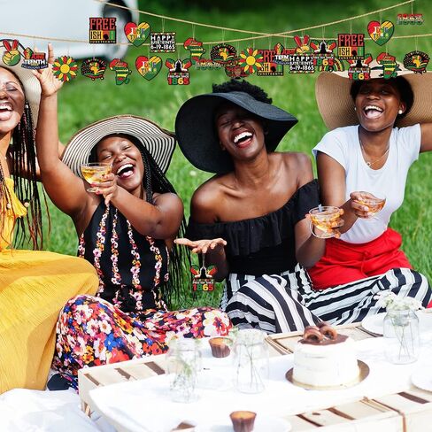 36 قطعة من زخارف Juneteenth لشجرة يونيو وديكورات يوم الحرية ولوحة شجرة خشبية وديكور تاريخي وزخارف خشبية معلقة لعطلة الأمريكيين الأفارقة وحفلات يوم الاستقلال in Kuwait