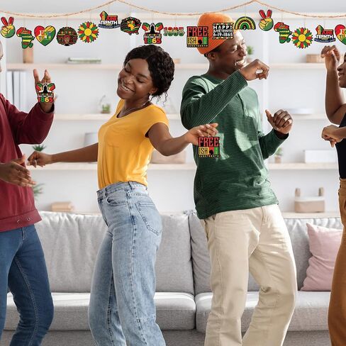 36 قطعة من زخارف Juneteenth لشجرة يونيو وديكورات يوم الحرية ولوحة شجرة خشبية وديكور تاريخي وزخارف خشبية معلقة لعطلة الأمريكيين الأفارقة وحفلات يوم الاستقلال in Kuwait