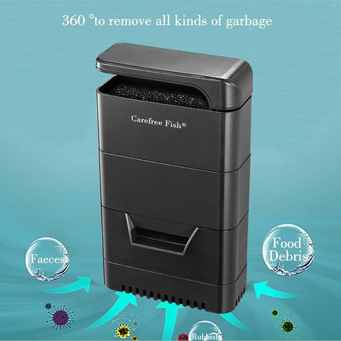 Carefree Fish Quiet Turtle Tank Filter 270Gph Sponge Filter with 4 Bio-Filter Sponges and a Pack of Bio Balls for 5-50 Gal Reptiles/Amphibians/Frog/Cichlids in Kuwait