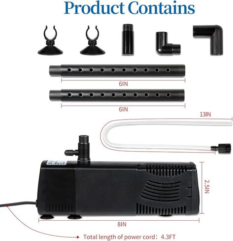 tararium خزان الأسماك تصفية هطول الأمطار مرشح حوض السمك الصغيرة لخزان 25-65 جالون، 160GPH تصفية الأسماك الداخلية ث / الكربون والإسفنج لخزان المياه المالحة المياه العذبة بيتا السلاحف JP-014F، اكسسوارات حوض السمك in Kuwait