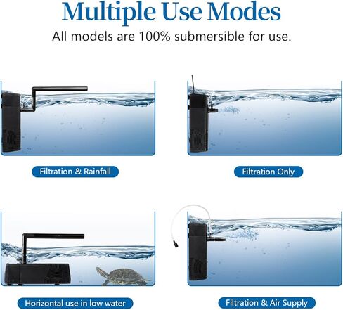 tararium خزان الأسماك تصفية هطول الأمطار مرشح حوض السمك الصغيرة لخزان 25-65 جالون، 160GPH تصفية الأسماك الداخلية ث / الكربون والإسفنج لخزان المياه المالحة المياه العذبة بيتا السلاحف JP-014F، اكسسوارات حوض السمك in Kuwait