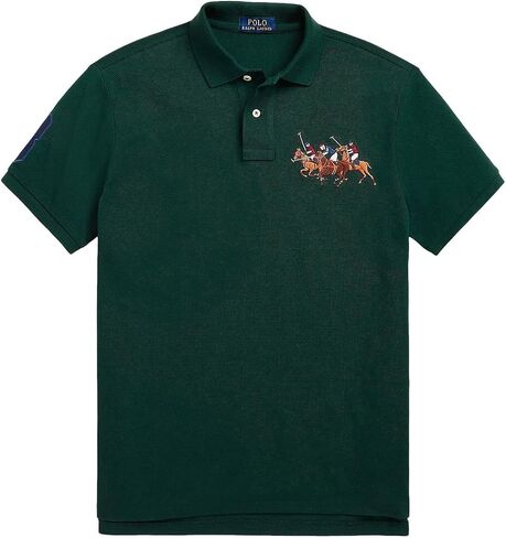 Polo Ralph Lauren Classic Fit Mesh Triple Pony Polo Shirt (XXL, ClgGreen) in Saudi Arabia