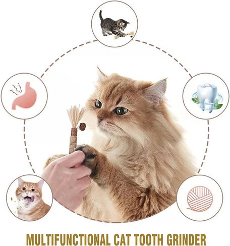 pldxagn Cat Toys,3Pack Silvervine Chew Stick,Kitten Treat Catnip Toy Kitty Natural Stuff Catnip for Cleaning Teeth Indoor Dental Snack Interactive in Saudi Arabia