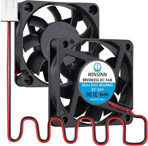 WINSINN DC 60mm Fan 24V 6015 Dual Ball Bearing Brushless Cooling 60x15mm 2PIN (Pack of 2Pcs) in Saudi Arabia