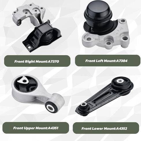4 قطعة حامل محرك المحرك واستبدال جبل Trans لـ 2008-2013 Nissan Rogue 2.5L 丨2014-2015 Rogue Select 2.5L Repalces # A7370 A7384 A4351 A4352 in Kuwait