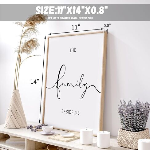 Heiple Set of 3 Framed Farmhouse Bless The Food Before Us Sign Kitchen Wall Decor for Dining Room Decor Wall Art Wood Signs (Brown,16"x24") in Kuwait