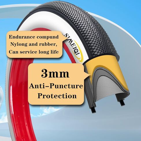 SIMEIQI 20"/26"X4.0" Inch E-Bike Fat Bike Tire and Tube Beach Cruiser Electric Bicycle Tricycle Tyres Foldable Replacement Tire for City Commuter Ebike Street Road Pavement Park Urban in Saudi Arabia