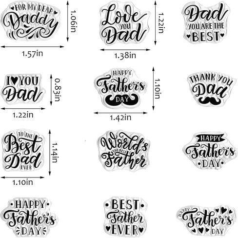 On-Airstore Happy Father's Day Clear Stamps for Card Making, Rectangular Silicone Clear Rubber Stamps, 5 inches x 5 inches in Saudi Arabia
