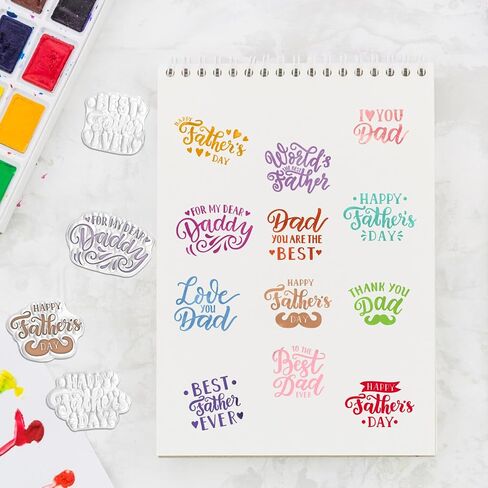 On-Airstore Happy Father's Day Clear Stamps for Card Making, Rectangular Silicone Clear Rubber Stamps, 5 inches x 5 inches in Saudi Arabia