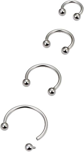 Lcolyoli 16g Septum Rings Internally Threaded Surgical Steel Septum Jewelry Lip Rings Hoop Labret Jewelry Smiley Piercing Jewelry Horseshoe Earrings Daith Piercing Jewelry for Women Men in Saudi Arabia