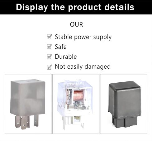 2 قطعة 12 فولت استبدال مرحل تكييف هواء السيارة لتطبيق التدفئة والتبريد، مرحل HVAC للمركبات الثقيلة، ملحقات مرحل مروحة السيارات العالمية المقاومة للماء لشاحنة الدفع الرباعي (أسود) in Kuwait