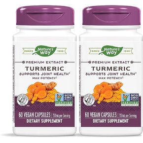 Nature's Way Standardized Turmeric; 95% Curcuminoids; TRU-ID Certified; 60 VCaps (Pack of 2)