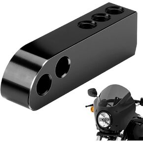 KEMIMOTO Motorcycle Headlight Extension for Dyna Fairings 2007-2017 Headlight Extension Block Replacement for Low Rider Fat Bob Windshield