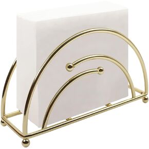 Vertical Napkin Holder for Table Décor,Freestanding Metal Paper Holder for Kitchen Countertop, Black Napkin Paper Organizer, Durable Tissue Dispenser Stand for Home Restaurant (gold)