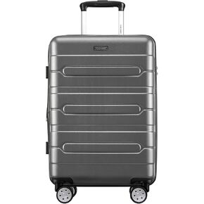 FOCHIER F Hardside Carry On Luggage 22x14x9 معتمدة من شركة الطيران مع قفل TSA، حقيبة سفر صغيرة قابلة للتوسيع مع عجلات دوارة للرجال والنساء، رمادي in Kuwait