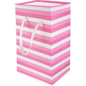 75L Pink Girl Laundry Hamper,Freestanding Kids Laundry Basket,Lightweight Tall Baby Girls Room Baskets,Collapsible Nursery Hamper,Waterproof Large Toys Storage Bins(Pink Hamper)