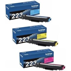 Brother Genuine Cyan, Magenta and Yellow Toner Cartridge Set, TN223C, TN223M, TN223Y