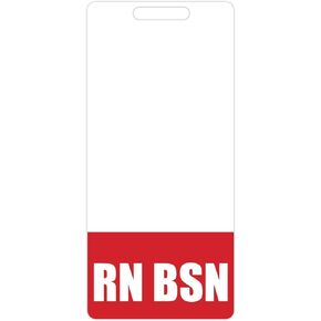 RN BSN Badge Buddy (Blue) - Vertical Heavy Duty Badge Tags for Registered Nurses with a BSN - Double Sided Badge Identification Card