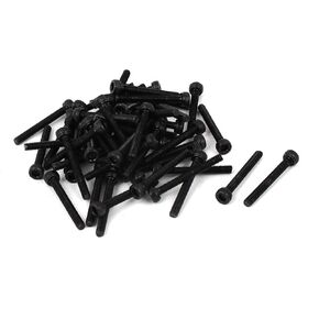 uxcell M4 x 40mm Carbon Steel Full Thread Hex Socket Cap Head Screws Bolts Black 50 Pcs
