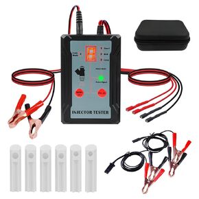 Fuel Injector Tester Cleaner Tool Kit with Extra Flush Cleaner Adapter,Auto Fuel Injector Cleaner kit with 6 Injector Cleaner Adapter, DIY Cleaning Tool Kit Set,8 Pulse Modes