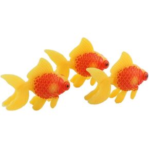 3 Pack Gold,orange Artificial Aquarium Fishes Fake Fish Plastic Fish Aquarium Moving Fishes Ornament Decoration Orange Goldfish for Aquarium Fish Tank Aquarium Décor Thematic Ornaments